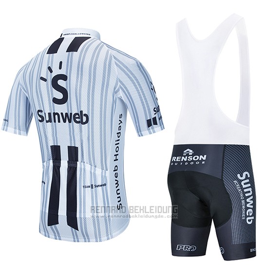 2020 Fahrradbekleidung Sunweb Wei Shwarz Trikot Kurzarm und Tragerhose